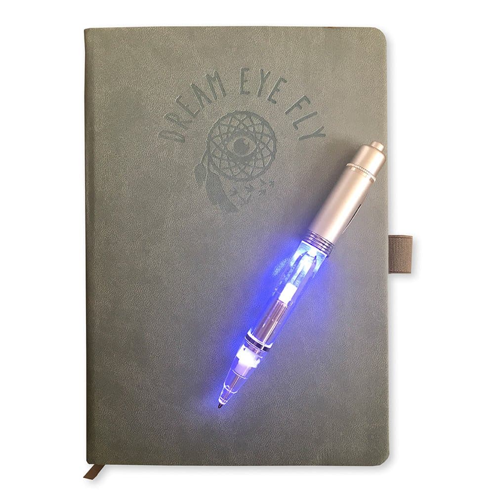 Dream Eye Fly The Dream Journal Diary Kit 200 Page Lined Leather Notebook For Dreamers W/ Bonus Night Writer Led Pen & Downloadable Dreaming Workbook Guide