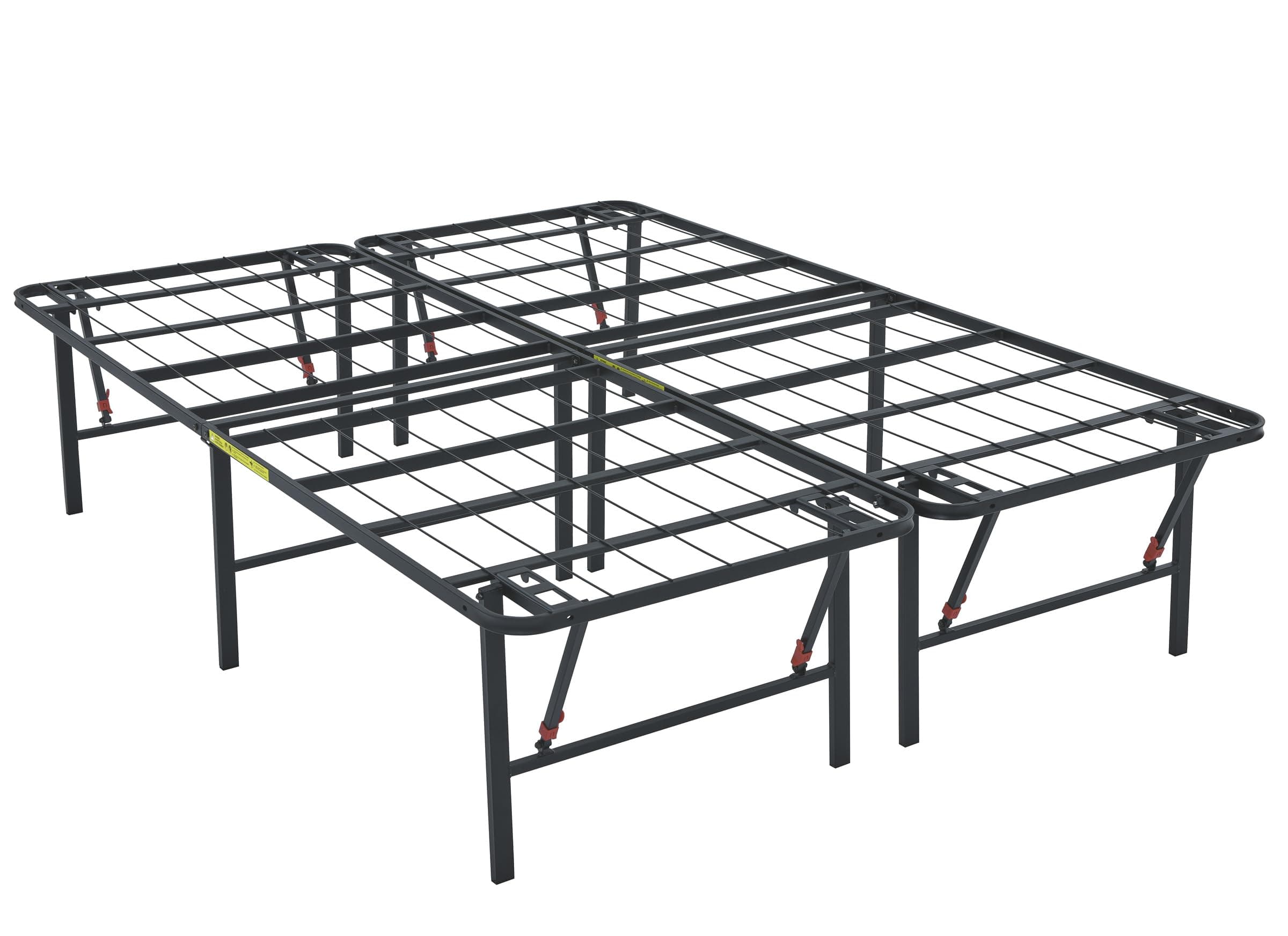 Amazon Basics Bed Frame with Storage, Foldable Metal Platform, Sturdy Steel, No Box Spring Needed, 18 inches High, Tool-Free Setup, Full Size, Black