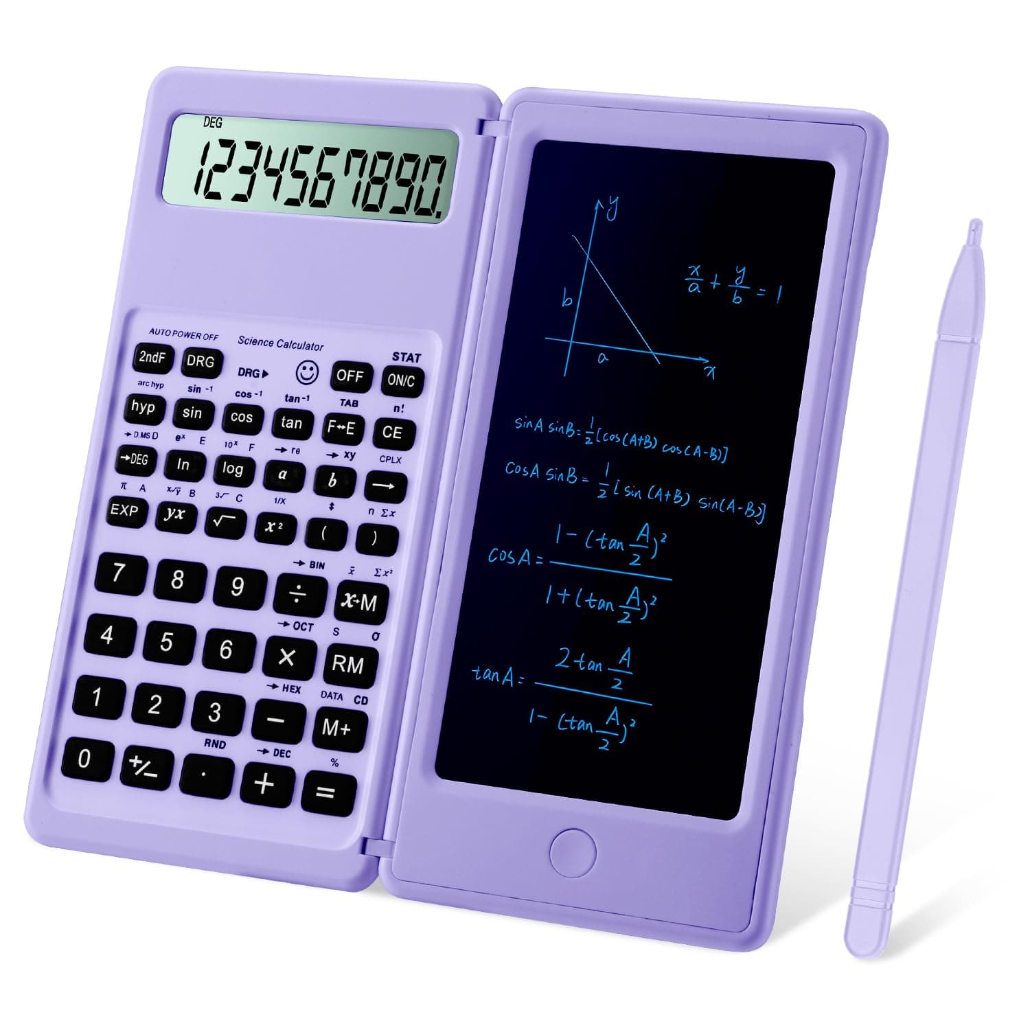 IPepul Scientific Calculators for Students, 10-Digit Large Screen, Math Calculator with Notepad, Classroom Must Haves for Middle High School Supplies & College(Purple)