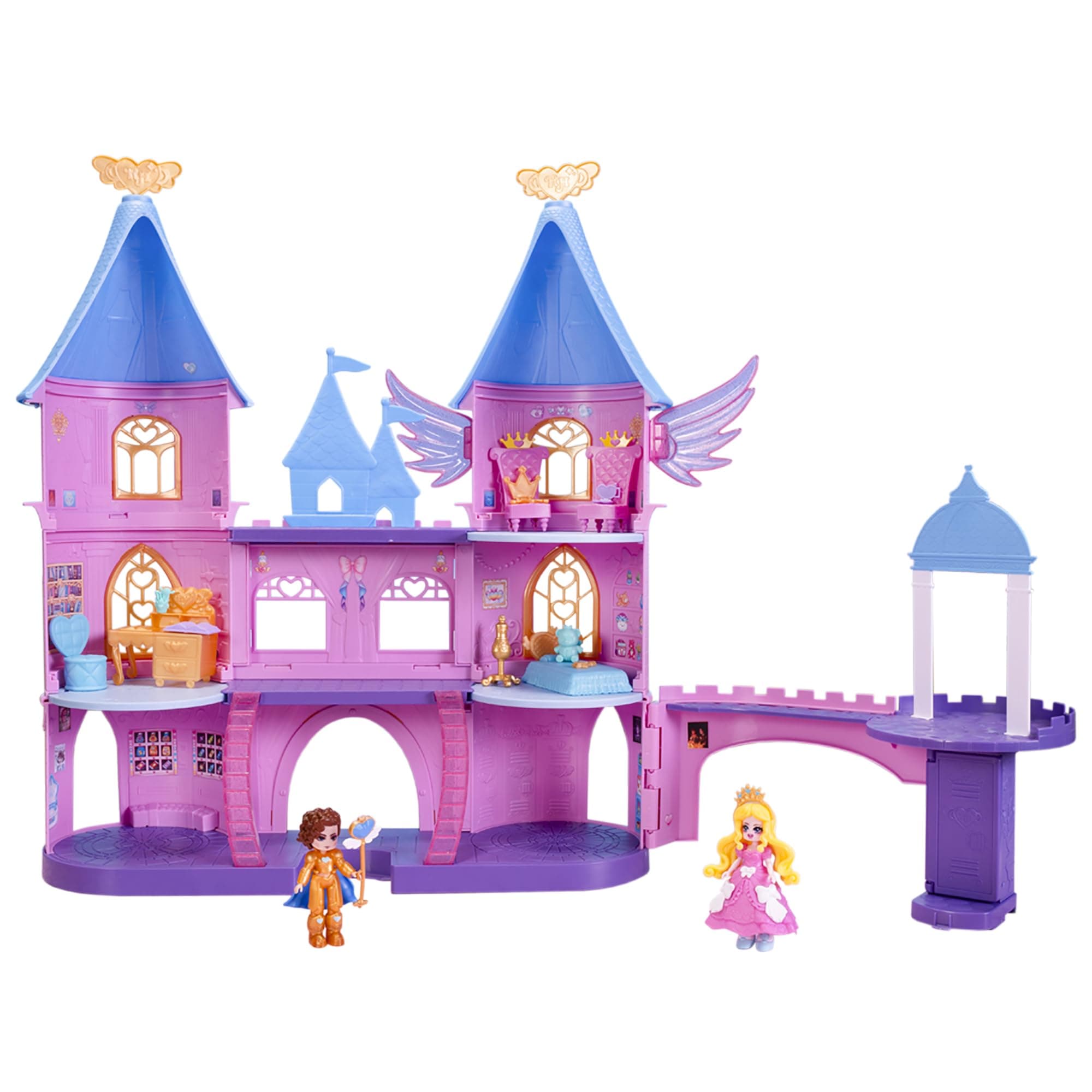 Castle Campus Playset - (2) Exclusive Dolls, 3 Floors to Explore with 360° Play - 19 Accessories - Virtual Item Code Included - Ages 5+