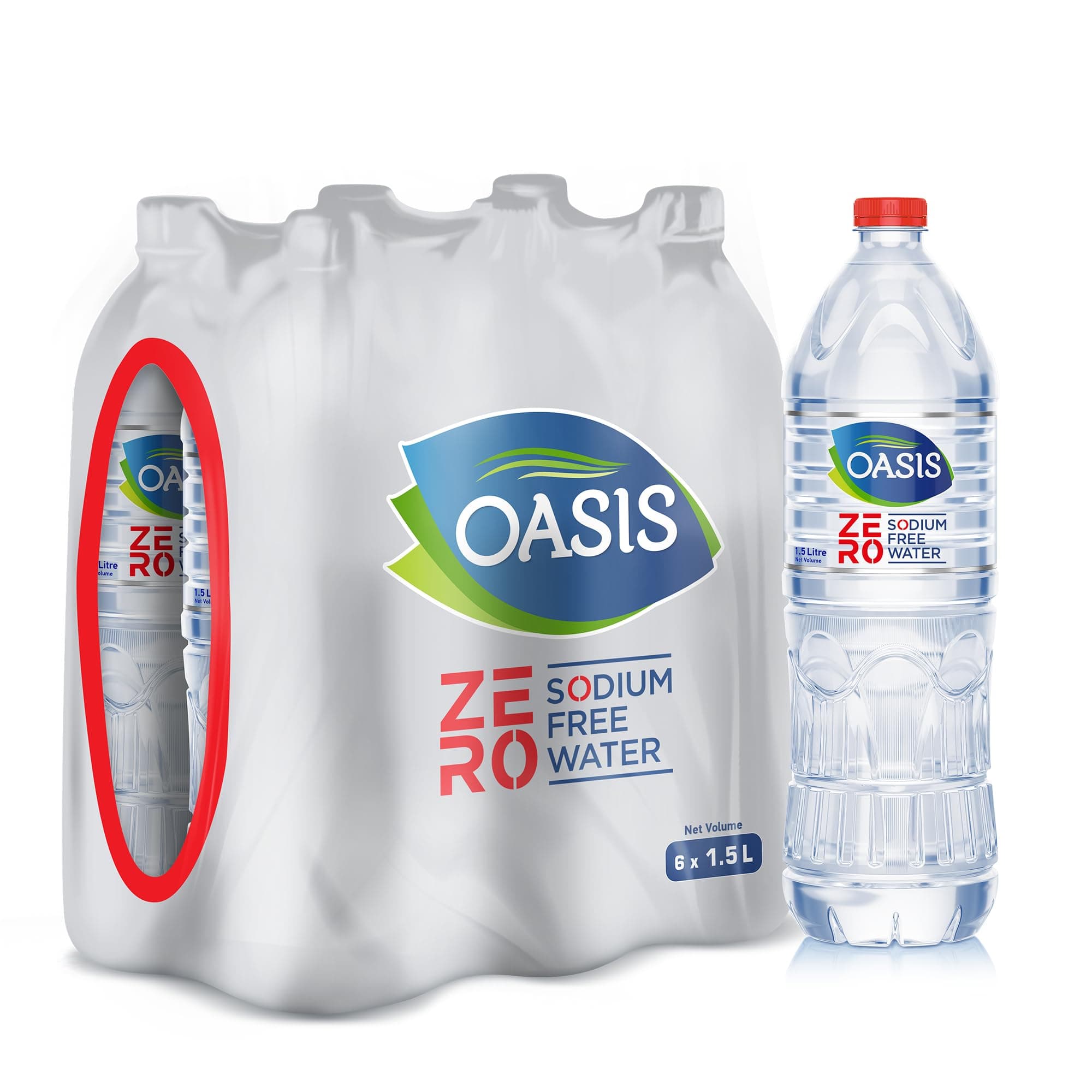 Oasis Zero Sodium Free water - 6X1.5L