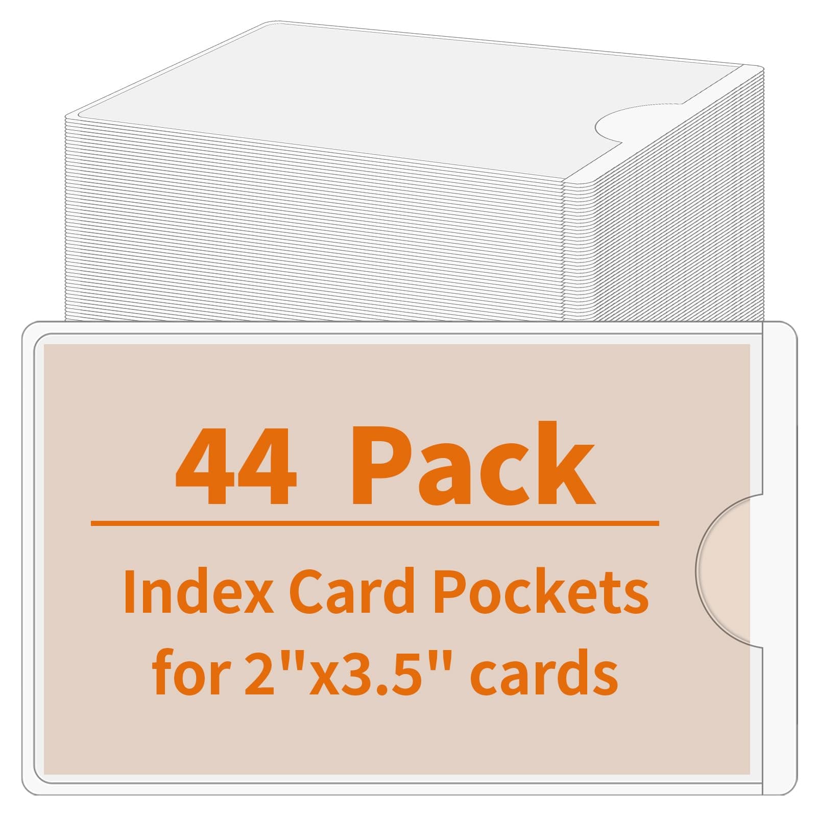 44 Pack Adhesive Pockets, Bin Labels for Storage Bins, Clear Label Holder, Index Card Holder 2x3.5 Inches, Plastic Storage Tote Labels for Organizing Bins Box Drawer