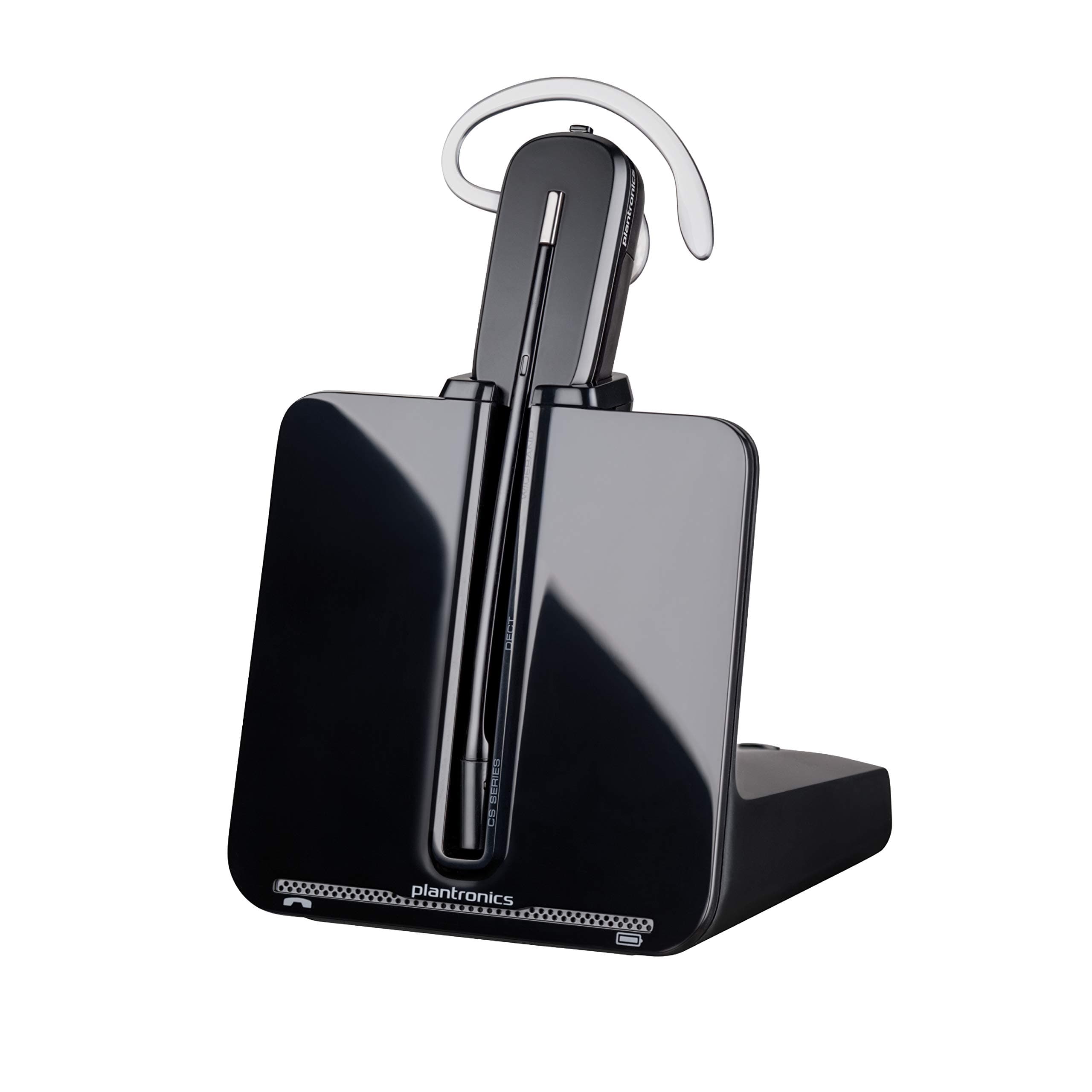 Plantronics - CS540 Wireless DECT Headset (Poly) - Single Ear (Mono) Convertible (3 Wearing Styles) - Connects to Desk Phone - Noise Canceling Microphone