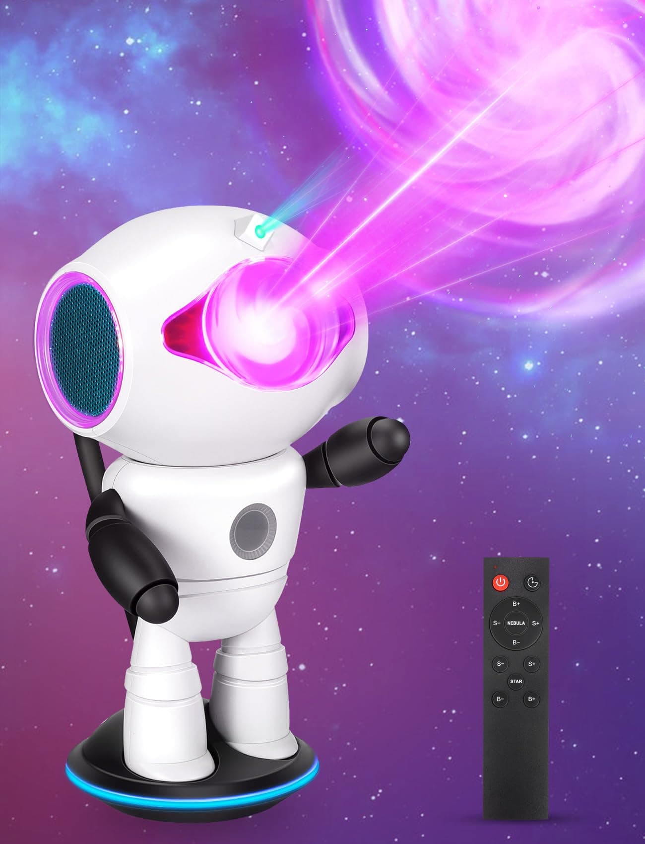 Star Projector for Bedroom, 4800mAh Wireless Galaxy Projector with Bluetooth Speaker, 3 Light Base Multiple Modes Galaxy Projector Table Lamps, Night Light for Kids Adults Birthday Gift