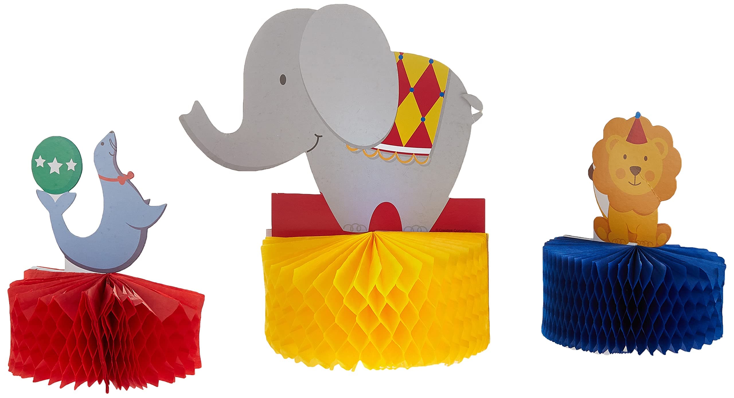 Circus Time 3 Shaped Honeycombs Centrepiece Set