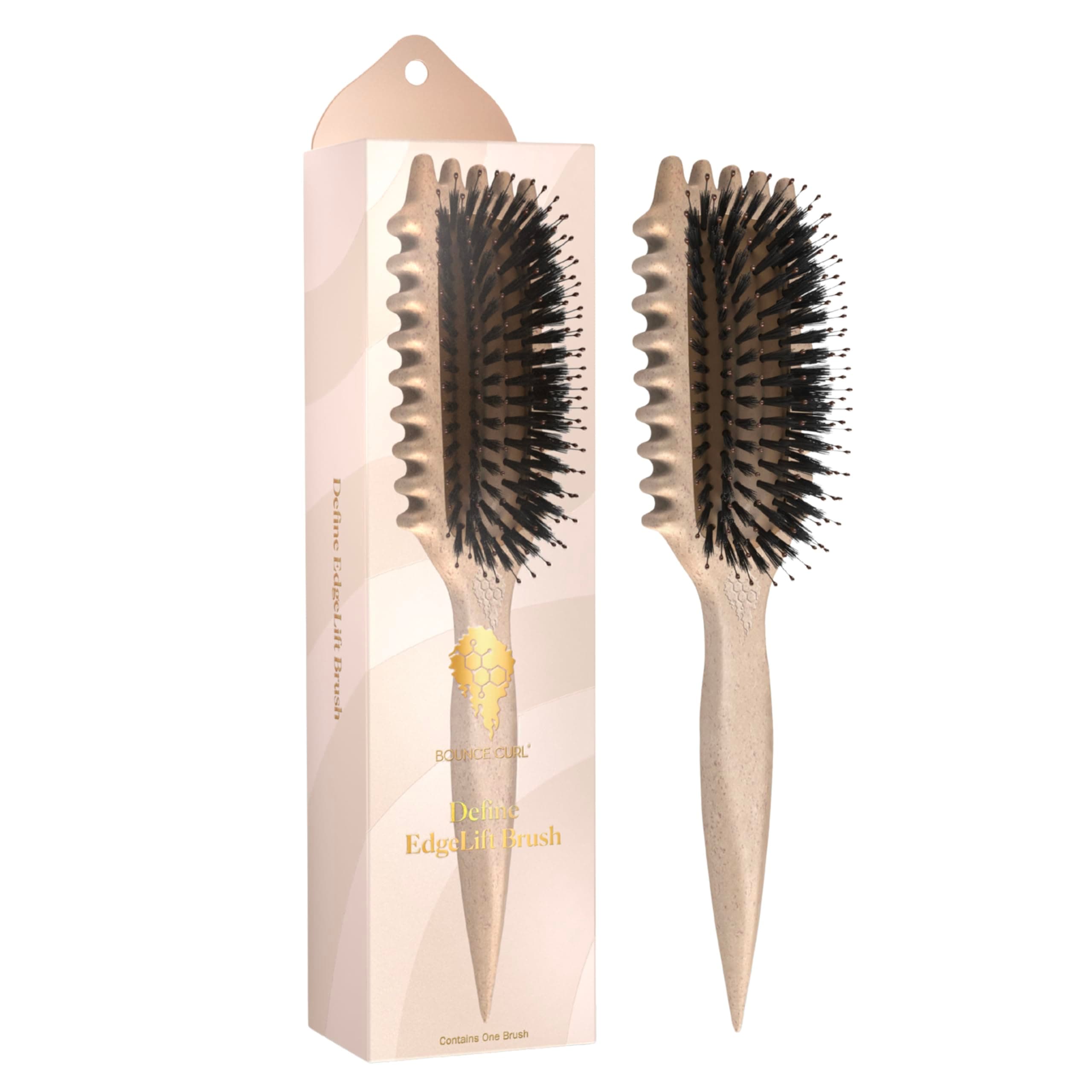 Define EdgeLift Brush, 5-in-1 Tool for Effortlessly Defined Curls, Waves & Coils, Reduces Frizz - Tan
