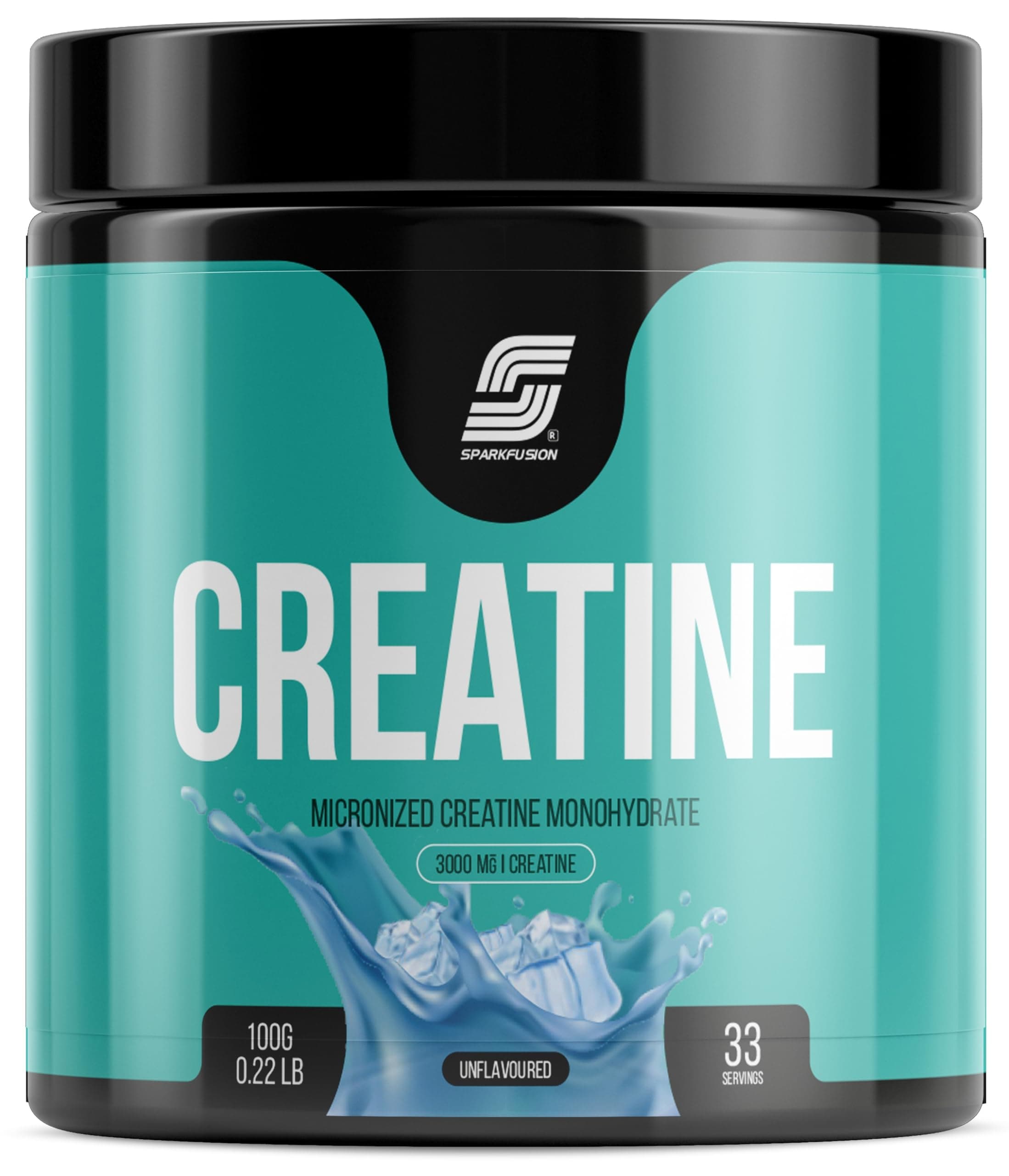 Sparkfusion Micronized Creatine Monohydrate Improve Performance and Strength and Support Workout Recovery | Lab Tested | Fast Recovery (100 g (Pack of 1), Unflavoured)