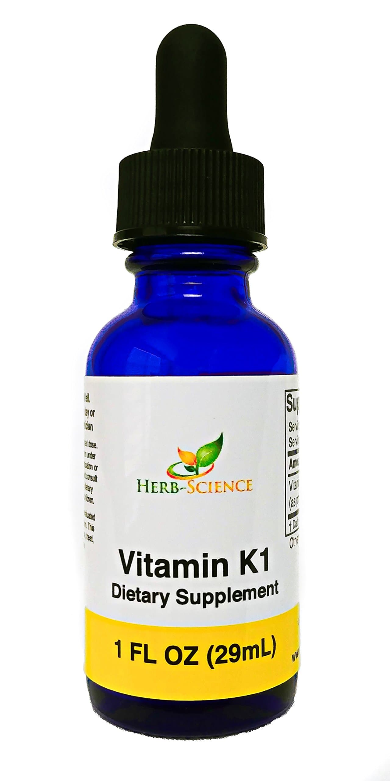 Vitamin K1 Drops - Pure Cold-Processed VIT K1 & Safflower Oil Supplement - Supports Blood, Bone, Skin Health - Drops for Oral & External Use - No Alcohol, Vegan, 1 Fl oz, 36 Servings