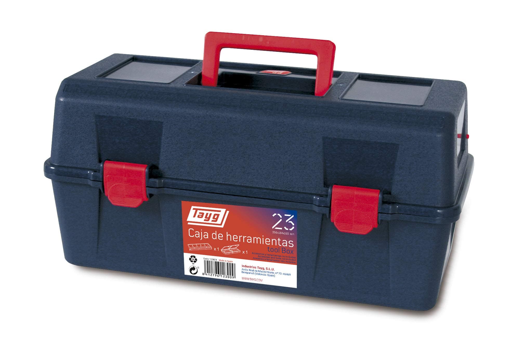 Tayg 123009 Plastic Tool Box mod. 23, Black