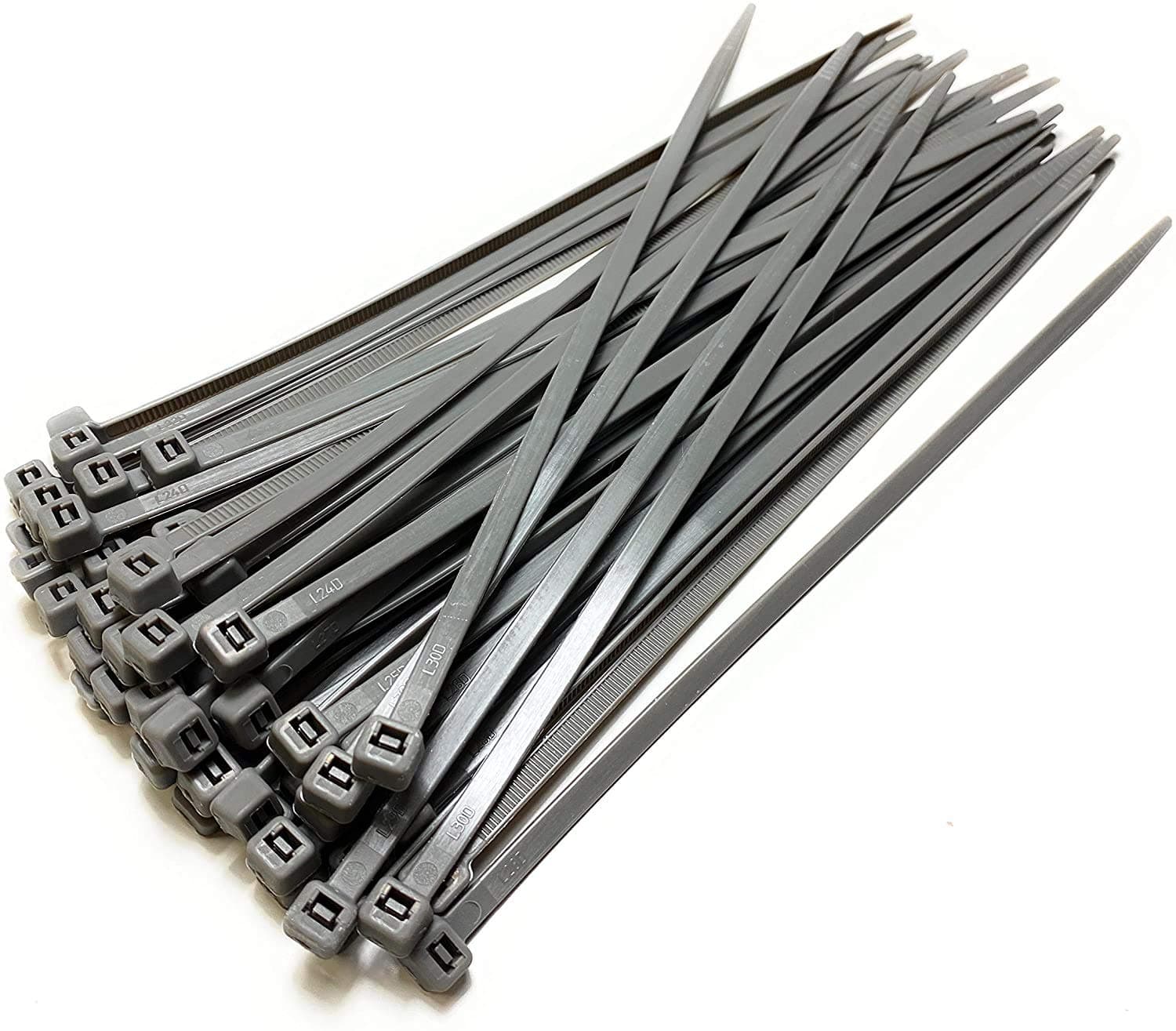 50 X Silver Grey Cable Ties 370Mm X 4.8Mm Wheel Trims Hub Cap