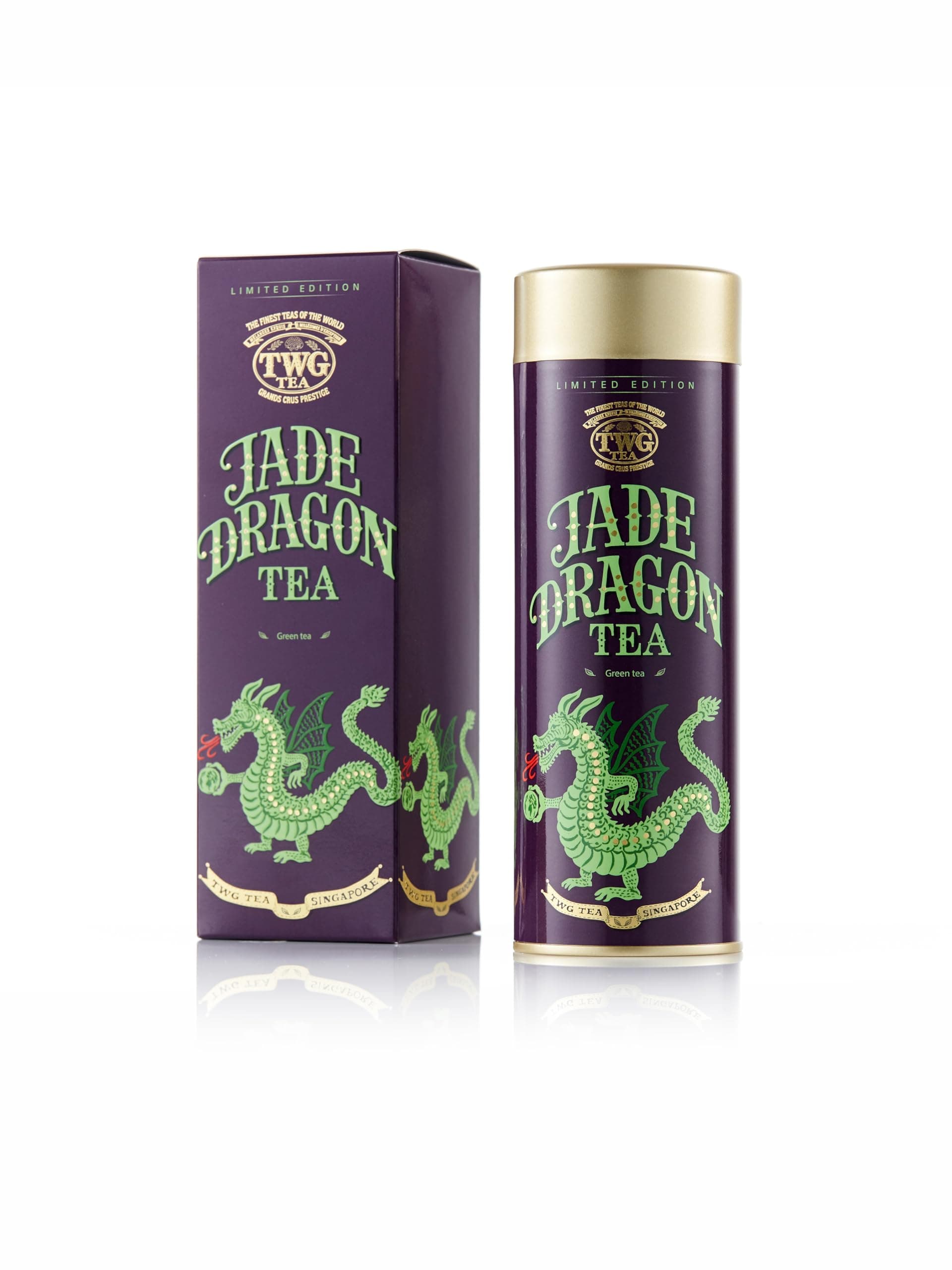 Tea | Jade Dragon Tea | Loose Leaf GreenTea | Intense & Flavourful | Haute Couture Tin, 100g | Gift Set