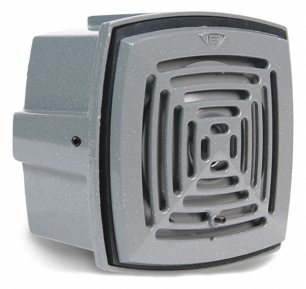 Weatherproof Vibrating Horn, Continuous Sound Pattern, 24VAC Voltage, Decibels: 78 to 103dB, Color:
