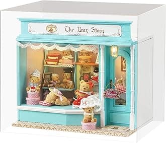 Spilay DIY Miniature Dollhouse Kit with Wooden Furniture, Dust Cover, and LED DIY Dollhouse Kit, Handmade Crafts, Birthday, Christmas, and Valentine's Day Gifts