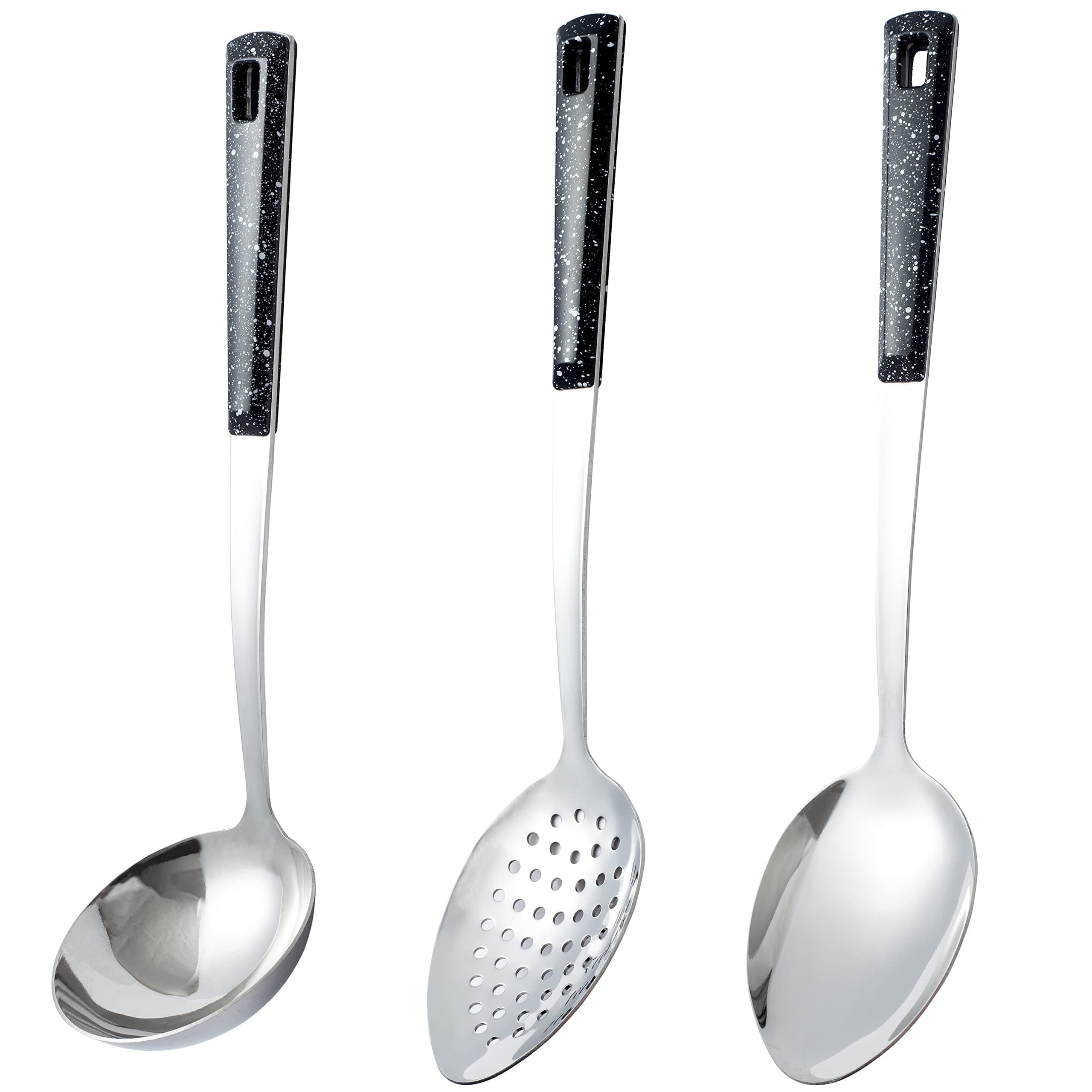 Stainless Steel Serving Spoons Set with Slotted Spoon, Serving Spoon and Perforated Spoons, soup ladle,kitchen cooking utensils set
