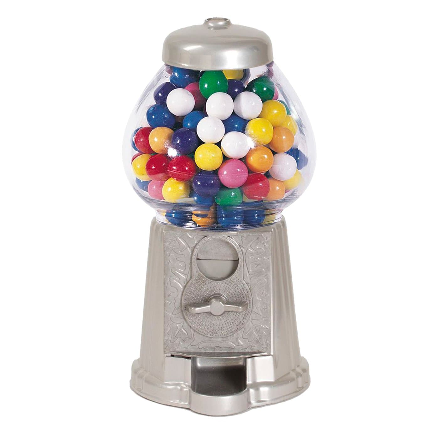 9" Silver Small Size Classic Gumball Machine Includes 1 Pound of Gumballs