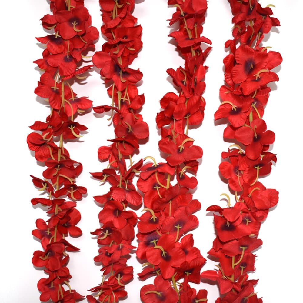 HUIANER Artificial Hydrangea Flower Vine 2 pcs/6.5 FT Fake Wisteria Flowers Plants For Home Hotel Office Wedding Party Garden Decoration(Red)