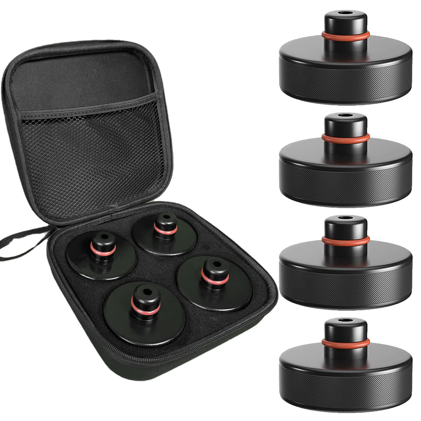 BANGTING Lifting Jack Pad Set for Tesla Model 3/S/X/Y (2013-2026), 4-Pack Heavy Duty Rubber Lift Pucks with Storage Case, Tesla Lift Accessories