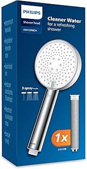 Philips Showerhead with Filter Effectively removes Chlorine and Other coarse Particles, Three Spray Modes, Pressure-Enhancing Design, 1-Month Filtration Capacity