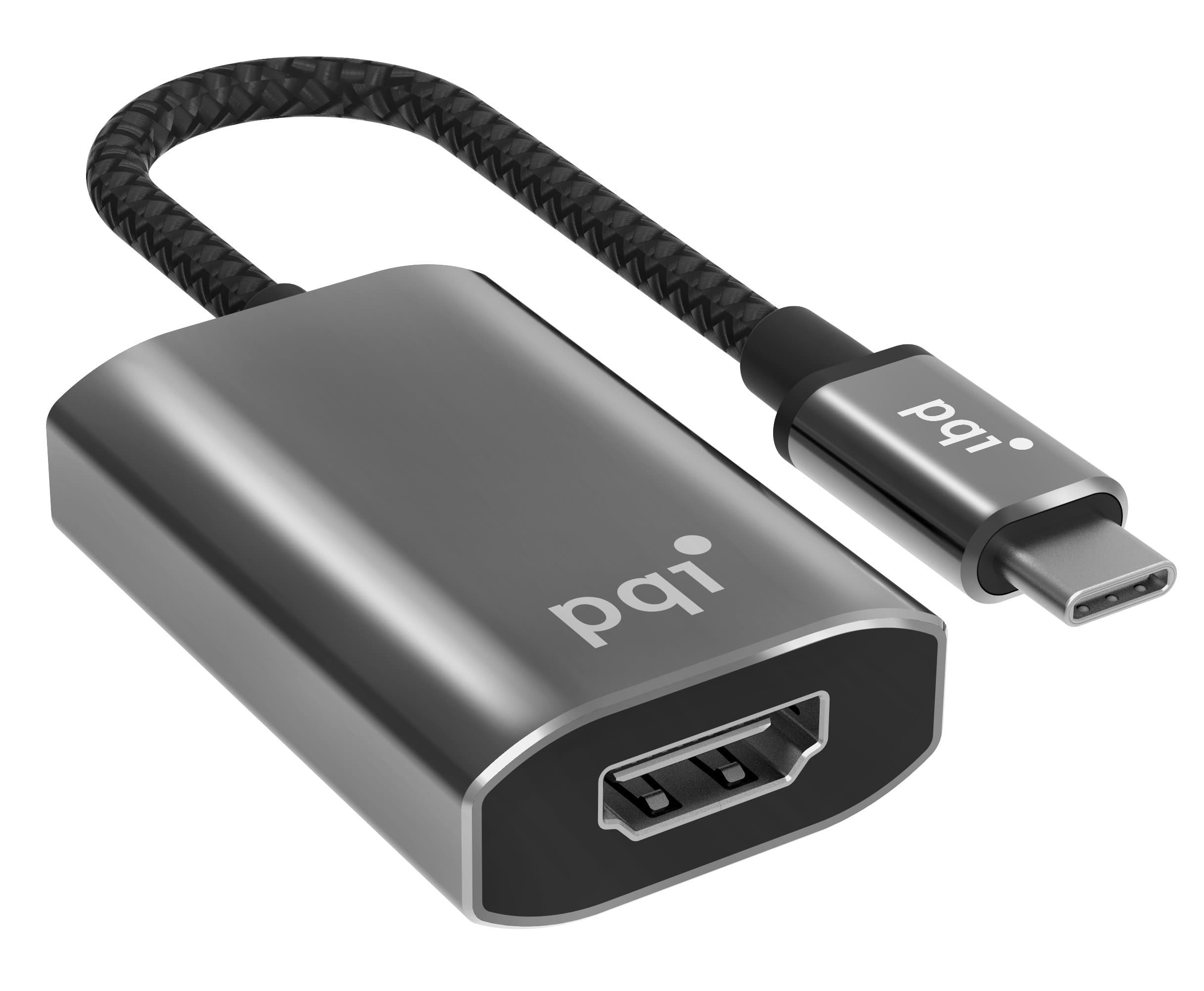 PQI USB-C to HDMI Adaptor 2K/4K Support with USB-C PD Charge Port