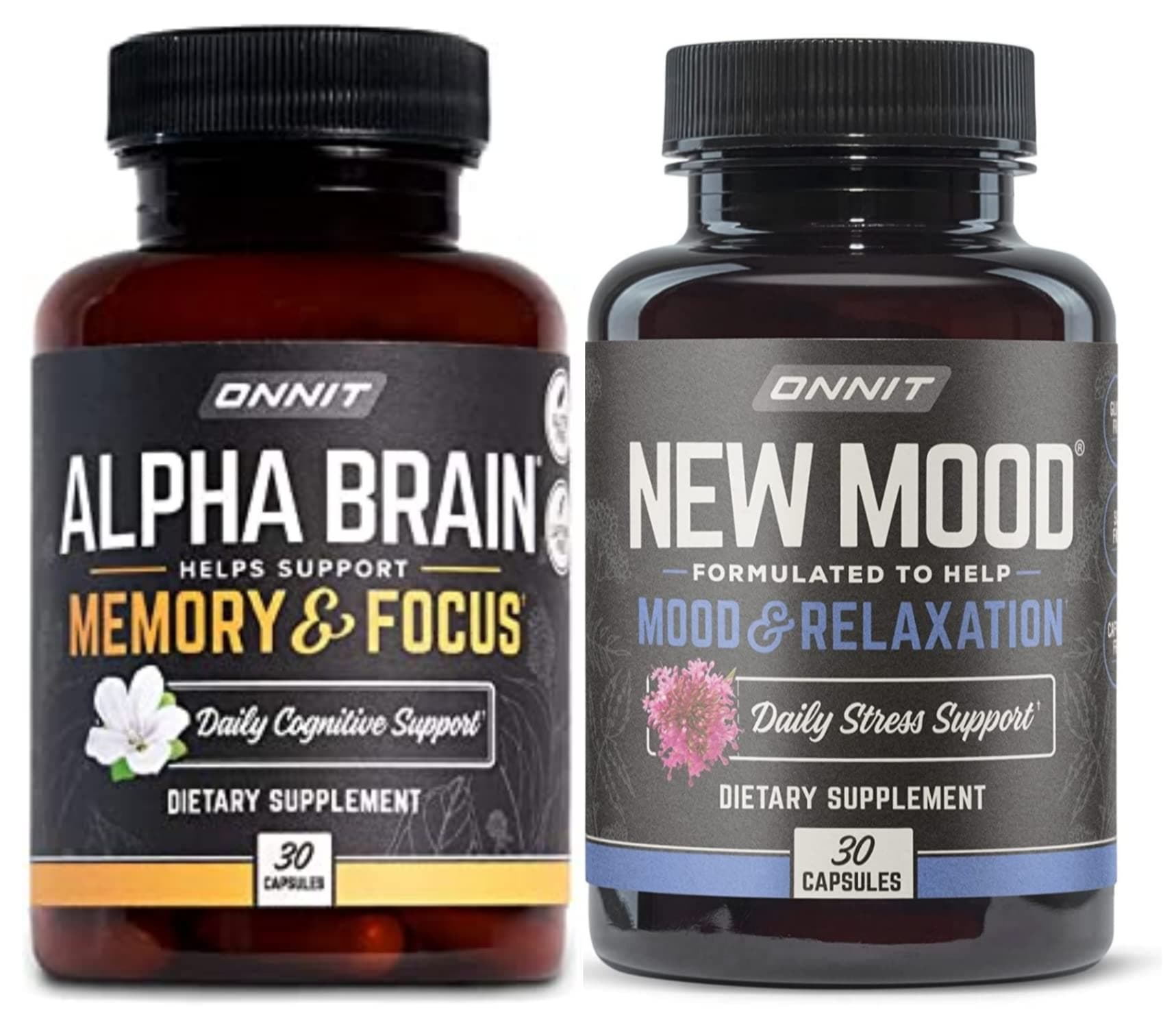 Alpha Brain - New Mood Nootropic Stack | Supports Optimal Cognitive Function and Mood, Combo Pack