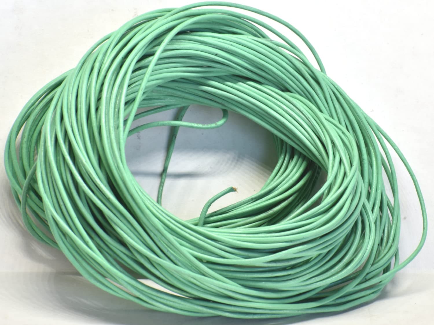 1 mm Leather Cord 25 Meter Hank Green