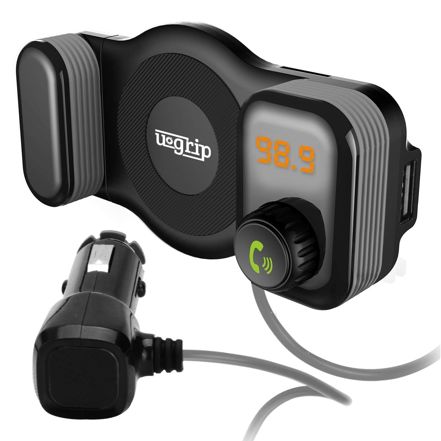 Aduro Bluetooth FM Transmitter Vent Car Mount for Smartphone, Bluetooth Car Adapter Radio Transmitter with 2.1A USB Charging Port