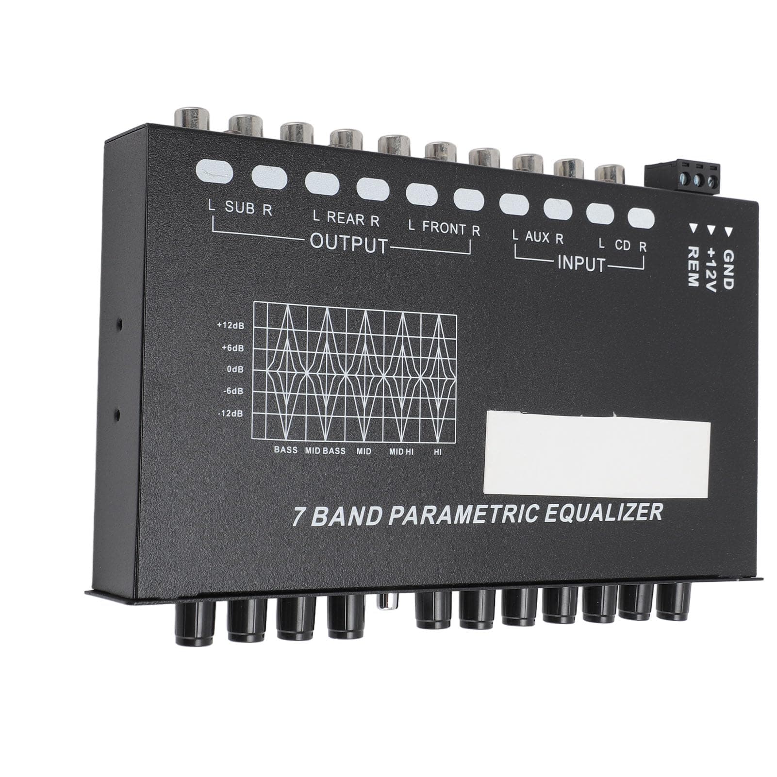 Bewinner 7 Band Sound Equalizer Car Audio Equalizer, 7 Band with Front/Rear/Sub Output, Auxiliary StereoInput, CD and AUX Inputs, Multi Function Controls for Car Sound Enhancement