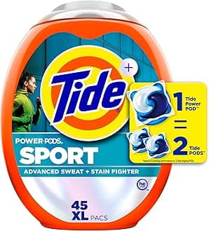 Power Pods Sport Laundry Detergent Pacs, 45 Count, Advanced Sweat + Stain Fighter