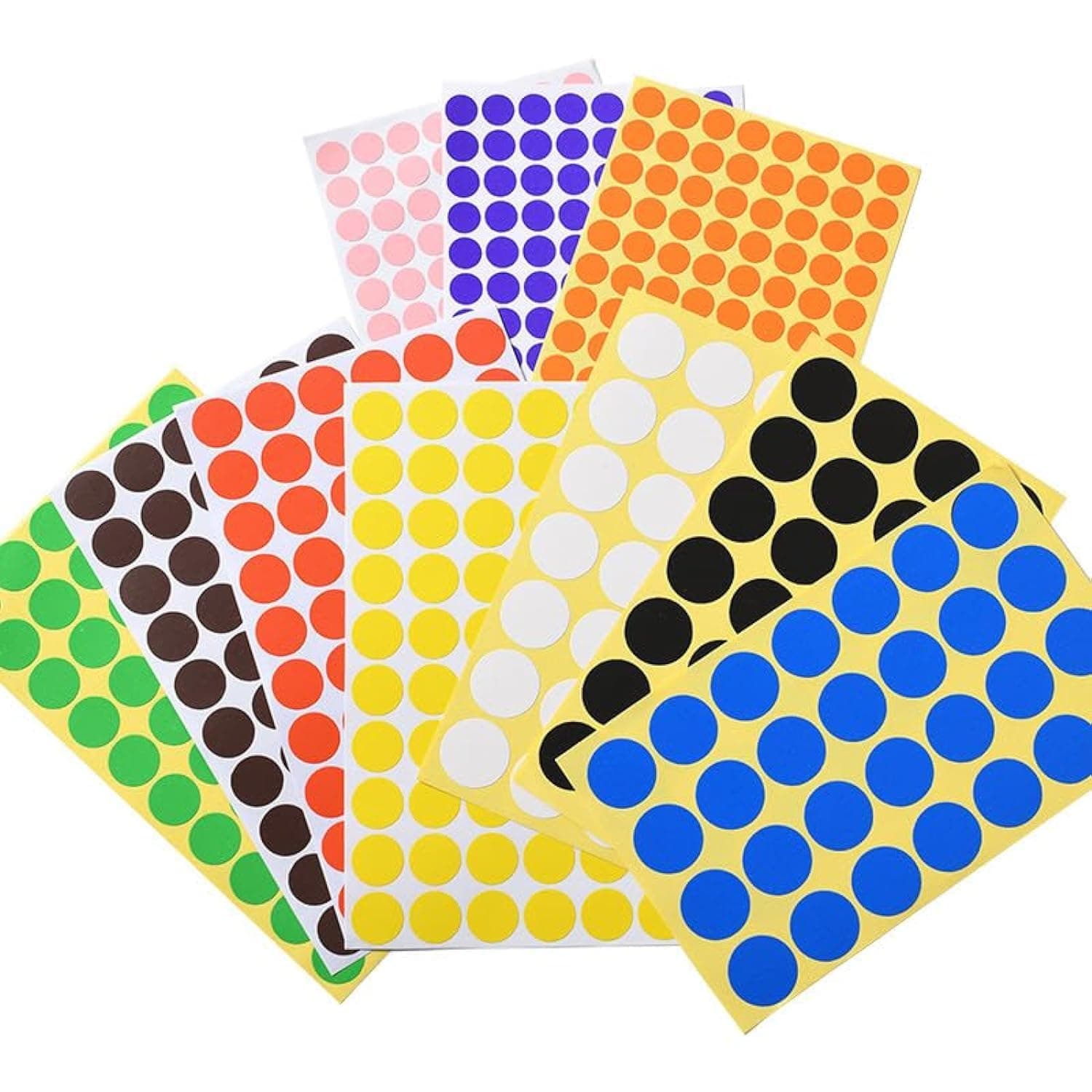 Round Dot Stickers 4000 Pcs in 60 Sheets, Self Adhesive, Color Coding, labels for Marking, Organizing, 3 Sizes, 10 Colors
