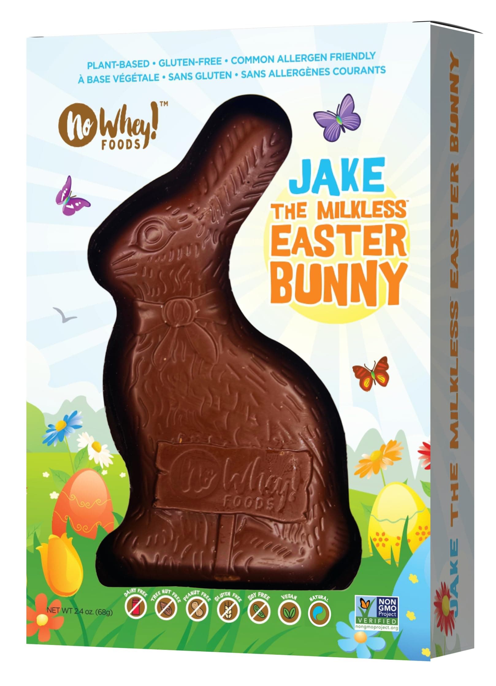 Jake the Milkless Bunny – Solid Milkless Chocolate Bunny (1 Bunny) – Easter – Vegan, Allergy-Friendly, Kosher – Dairy Free, Peanut & Tree Nut Free, Egg, Soy, Gluten & Sesame Free – No Artificial Colors or Flavors – Top 9 Allergen Free – No Whey! Foods