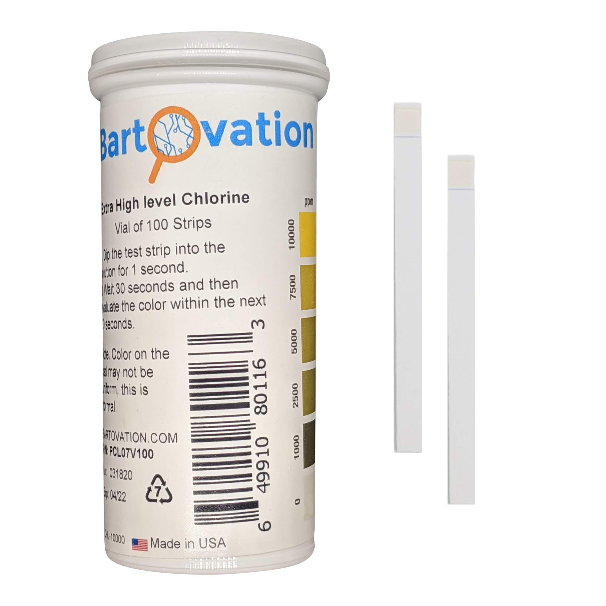 Extra High-Level Chlorine Test Strips