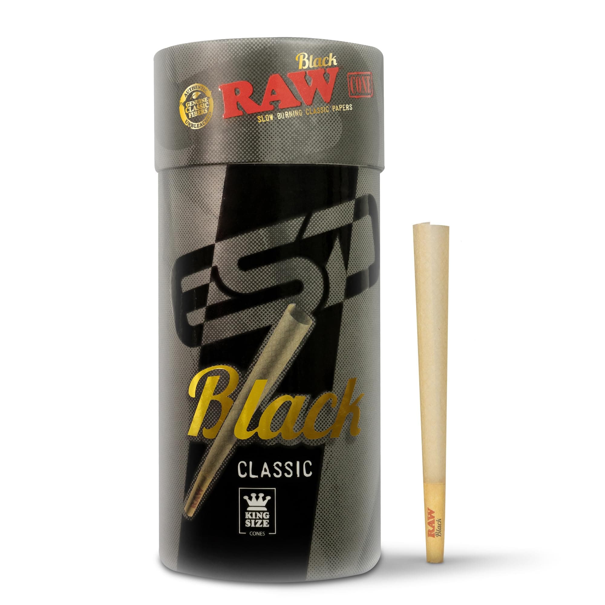 Black Cones King Size | 100 Pack | Natural Pre Rolled Rolling Paper Pressed Extra Fine for Thin, Slow Burning, Naturally Translucent Paper with Tips & Packing Tubes Included