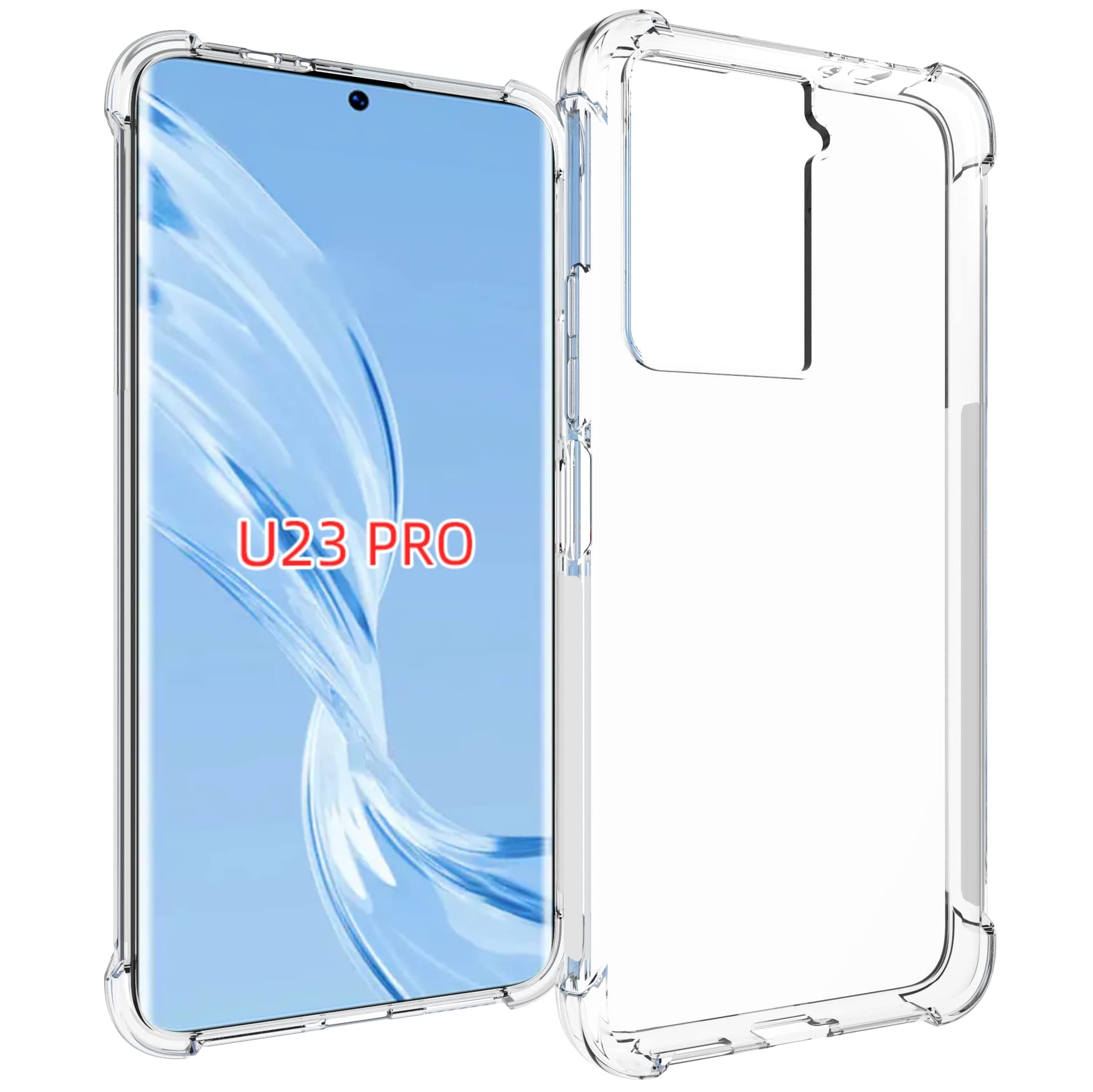 Case for HTC U23 y HTC U23 Pro Clear TPU Four Corners Protective Cover Transparent Soft