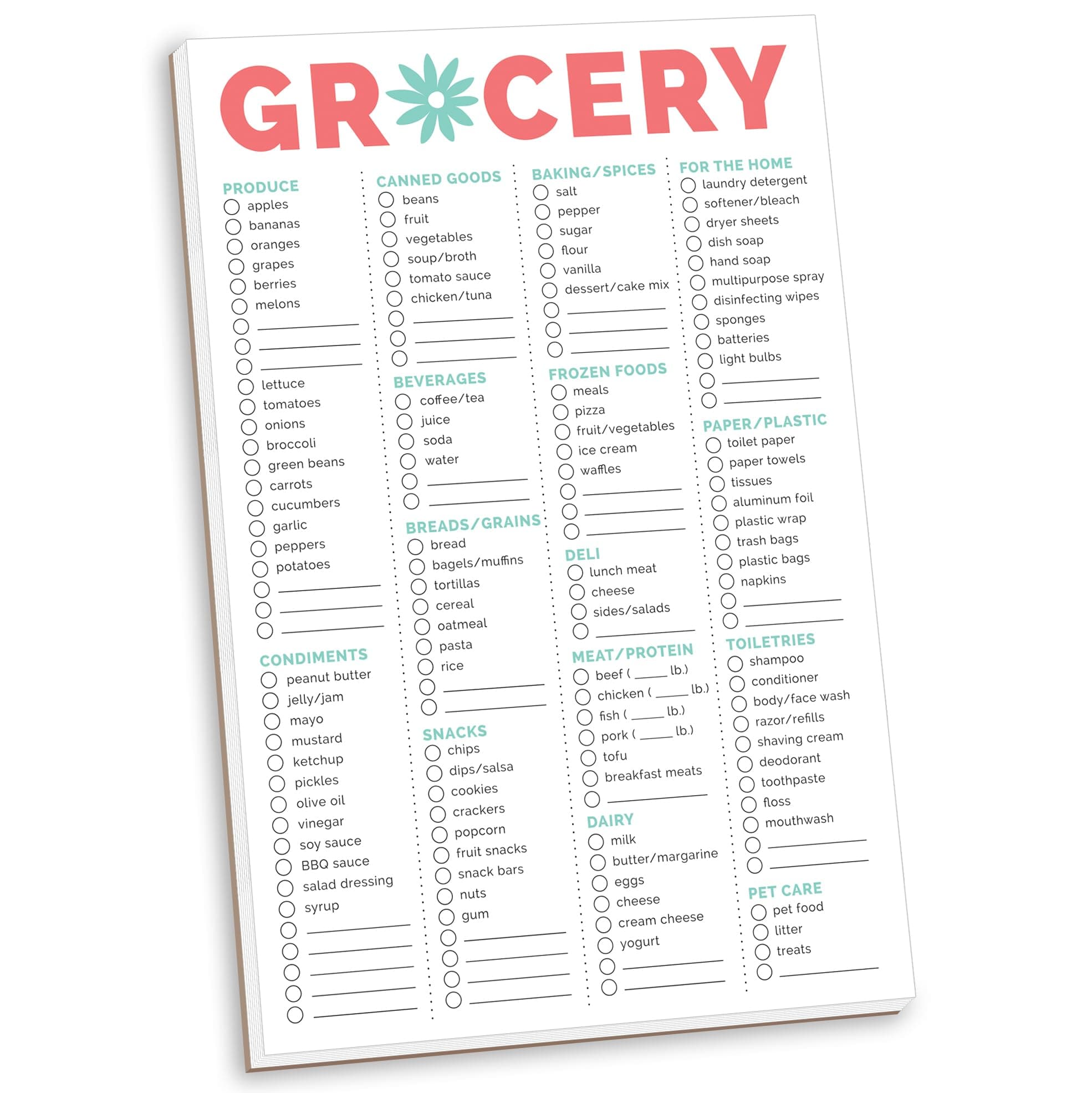 Grocery Pad, 15cm x 23cm , 80 Sheets
