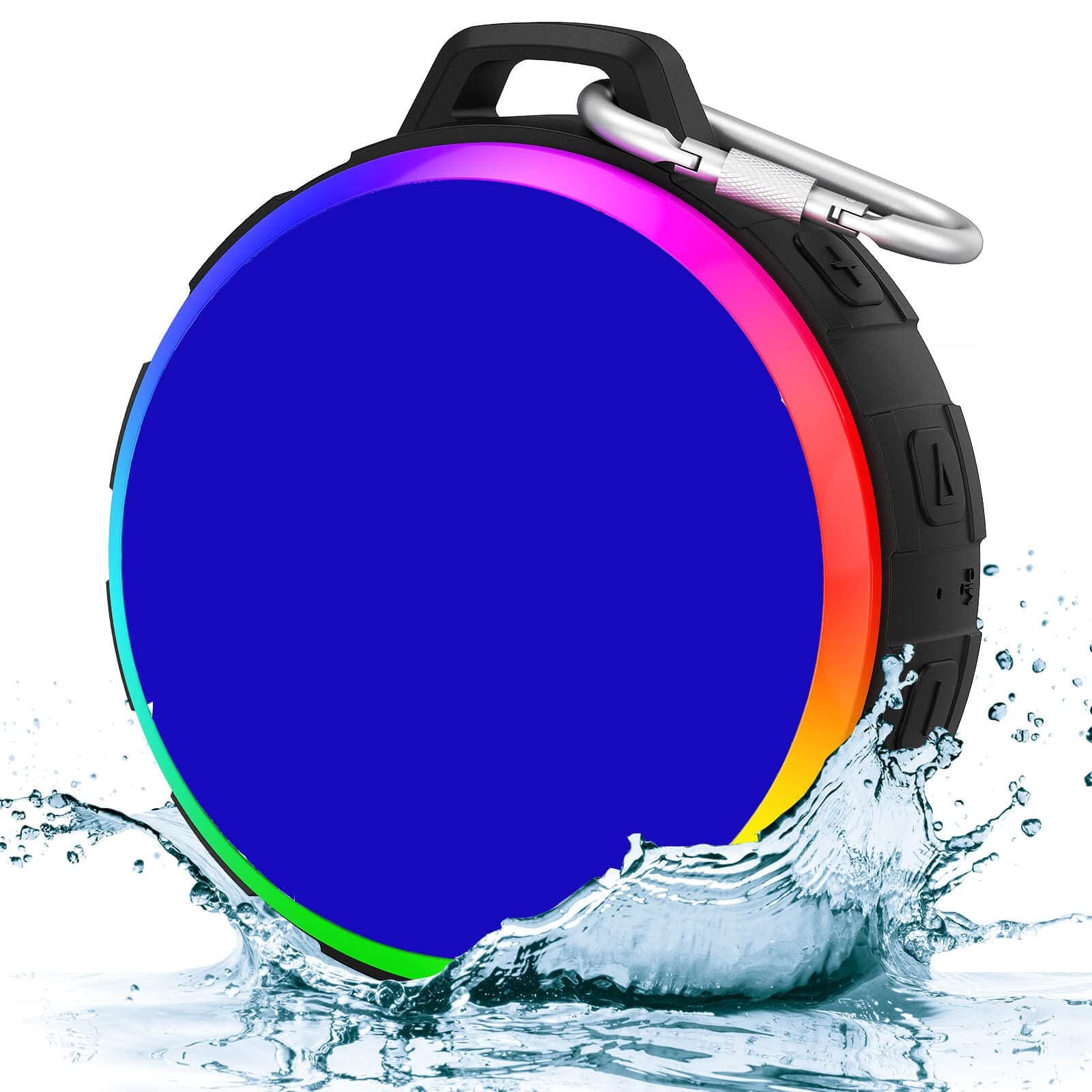 Kunodi Bluetooth Shower Speaker with IPX7 Waterproof, Dynamic Lights, Crisp Clear Sound, True Wireless Stereo, Clip Portable for Pool Beach Boat Kayak Float Golf