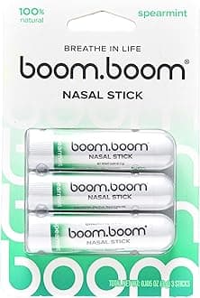 - Nasal Stick | Vapor Flow Technology | Cool Refreshing Sensation | Natural Mood Boost | Simple Ingredients | Essential Oils + Menthol Inhaler (Spearmint)