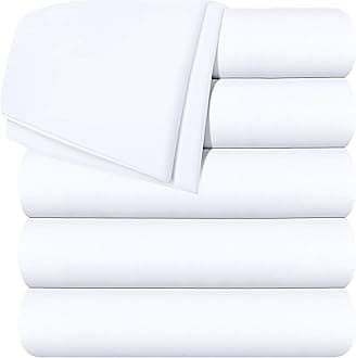 Utopia Bedding Flat Sheets - Pack of 20 - Soft Brushed Microfiber Fabric - Shrinkage & Fade Resistant Top Sheet - Easy Care (Full, White)