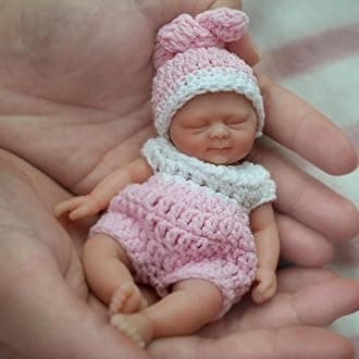 4.5" Mini Silicone Baby Girl ，Realistic Newborn Baby Dolls Silicone Full Body Stress Relief Closed Eyes Baby Girl That Looks Real Doll with Clothes Accessories Set