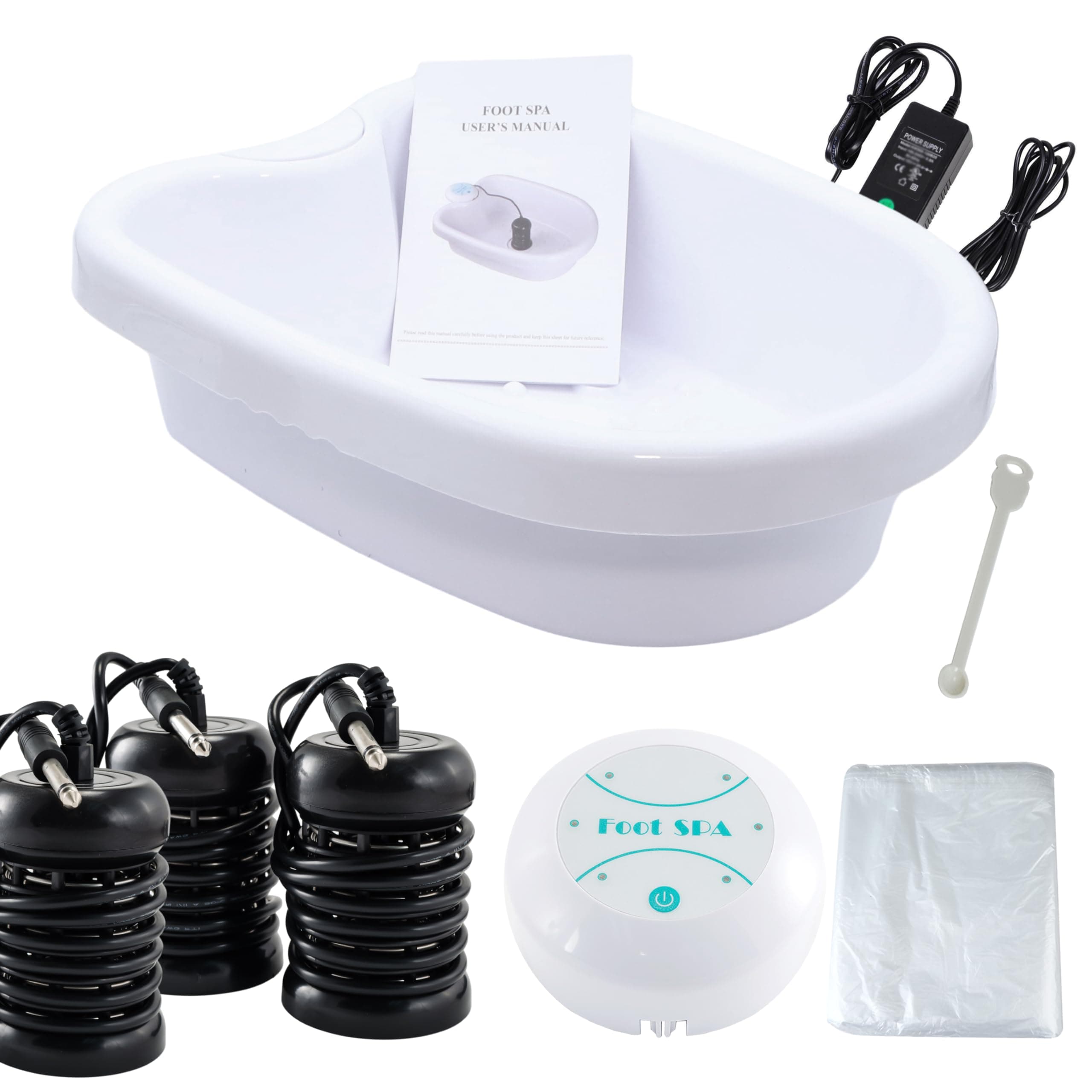 Detox Foot Bath Spa Machine, Ionic Detox Foot Bath Spa Cleanse Machine with Tub Basin,3 Arrays and 140 pcs Tub Liners for Professional and Home Use