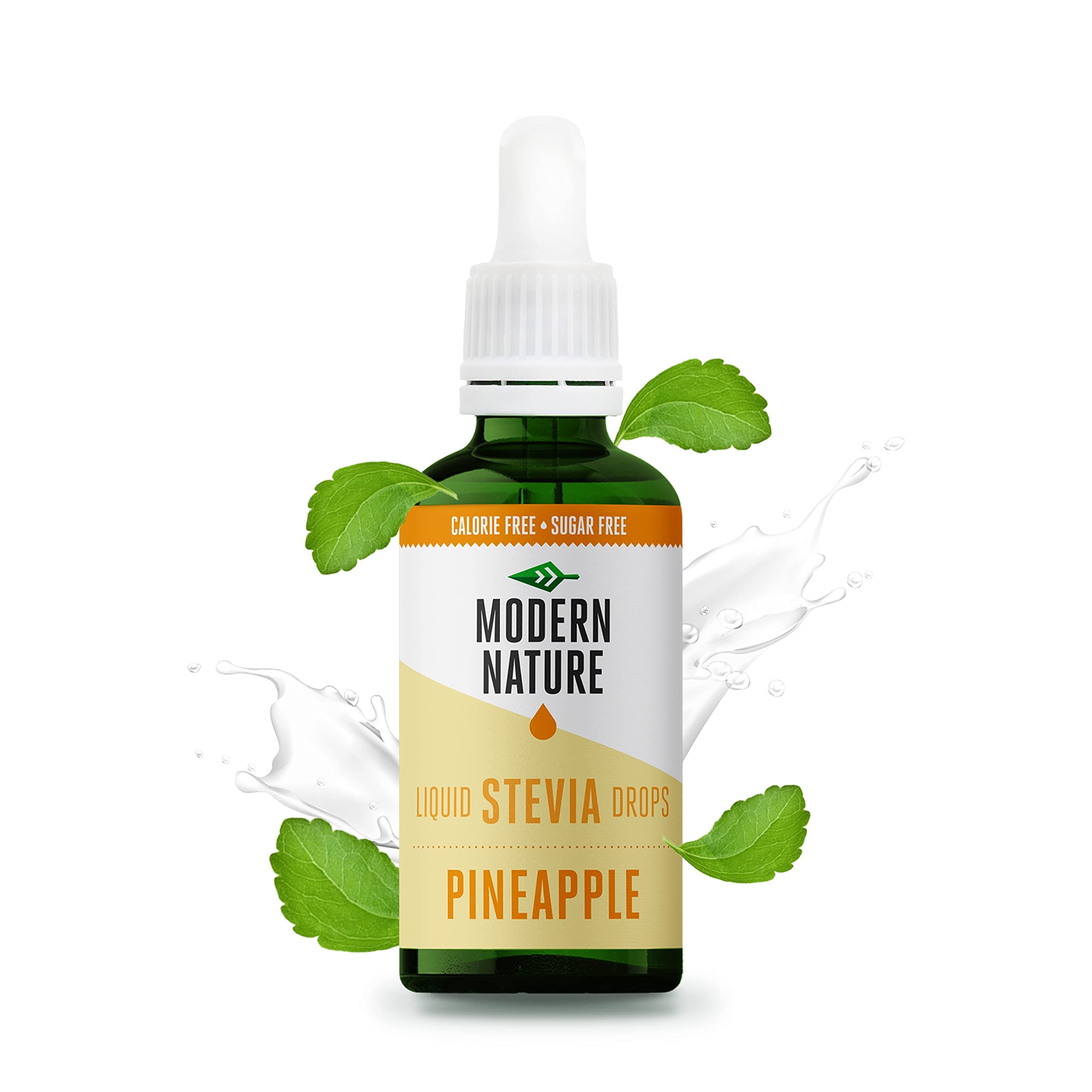 Modern Nature Pineapple Flavour Drops | Sugar Free Flavour, Liquid Stevia Sweetener | Zero Calorie Water Drops & Natural Drink Enhancer for Flavoured Water & More – 50ml