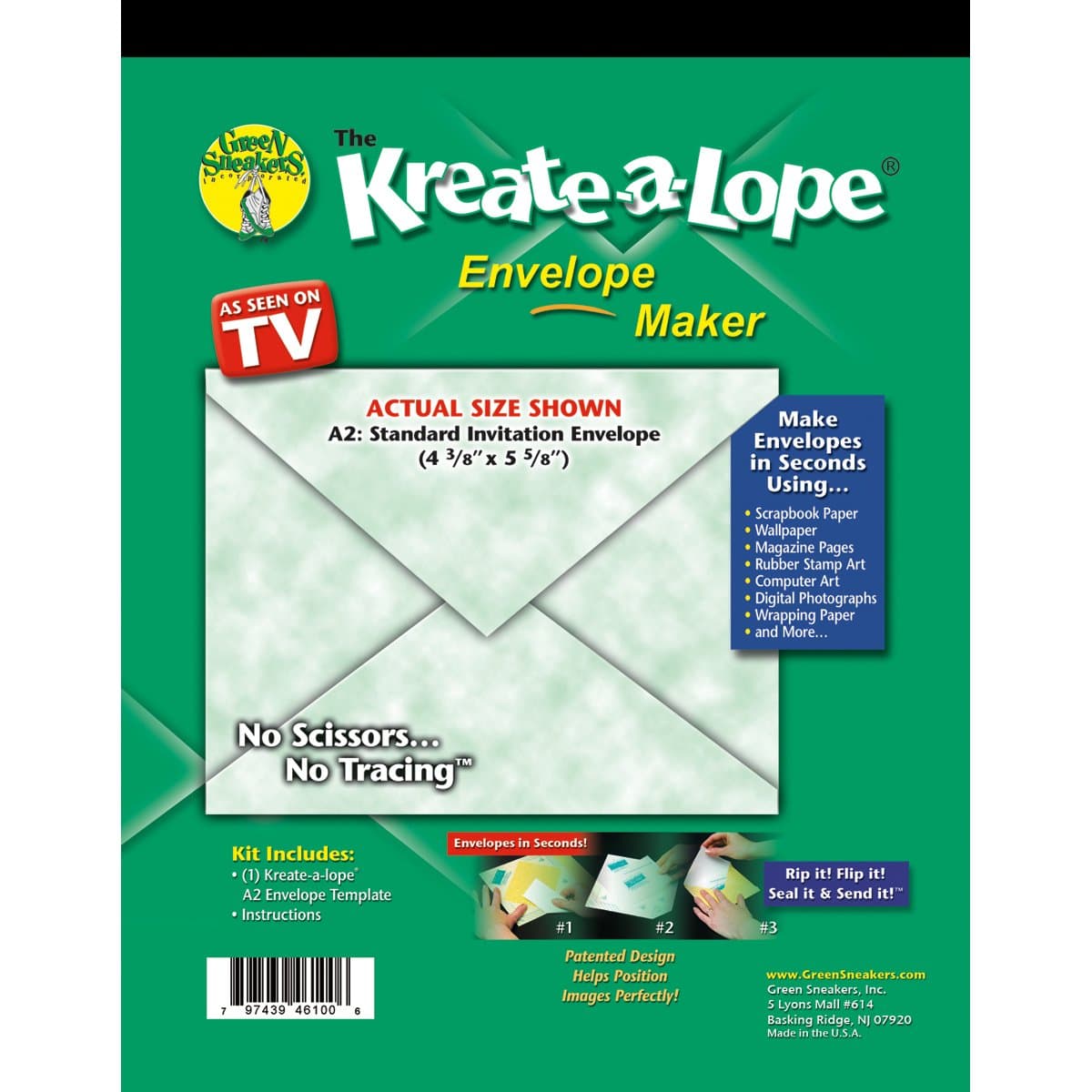 Green Sneakers Kreate-A-Lope Envelope, Template A2