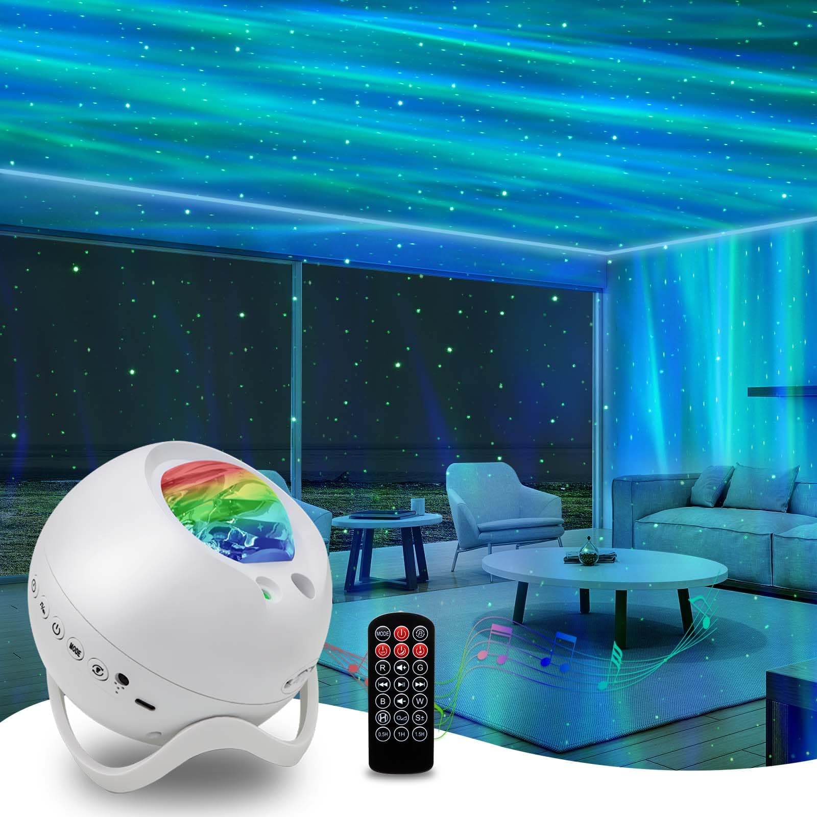 HERHOTER Star Projector,Northern Lights Projector,with Bluetooth Speaker, White Noise, Remote Control,Night Light,for Game Room, Adults, Family Gatherings,Galaxy Projector Bedroom