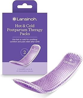Lansinoh Hot and Cold Pads for Postpartum Essentials, Purple, 2 Count Postpartum Pads