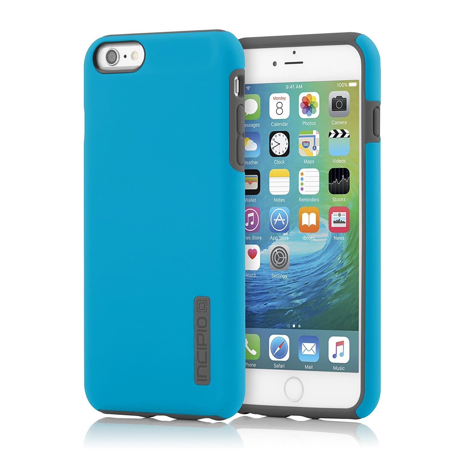 iPhone 6S Plus Case, Incipio DualPro Case Shock Absorbing Cover fits both Apple iPhone 6 Plus, iPhone 6S Plus - Cyan / Gray