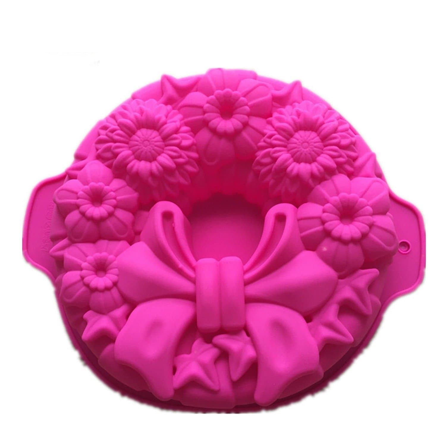 Pink Bow Silicone Mould Kitchen Bakeware Round Cake Pan Decoration Mold Kitchenware Dessert Decorating Tools