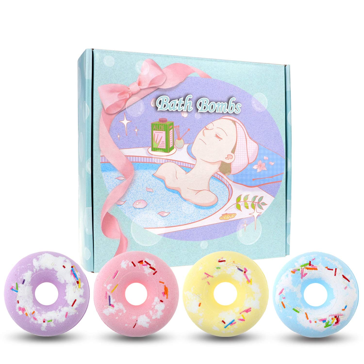 Bath Bombs Gift Set,Handmade Pure Essential Oil Bath Bombs for Women Kids Gift