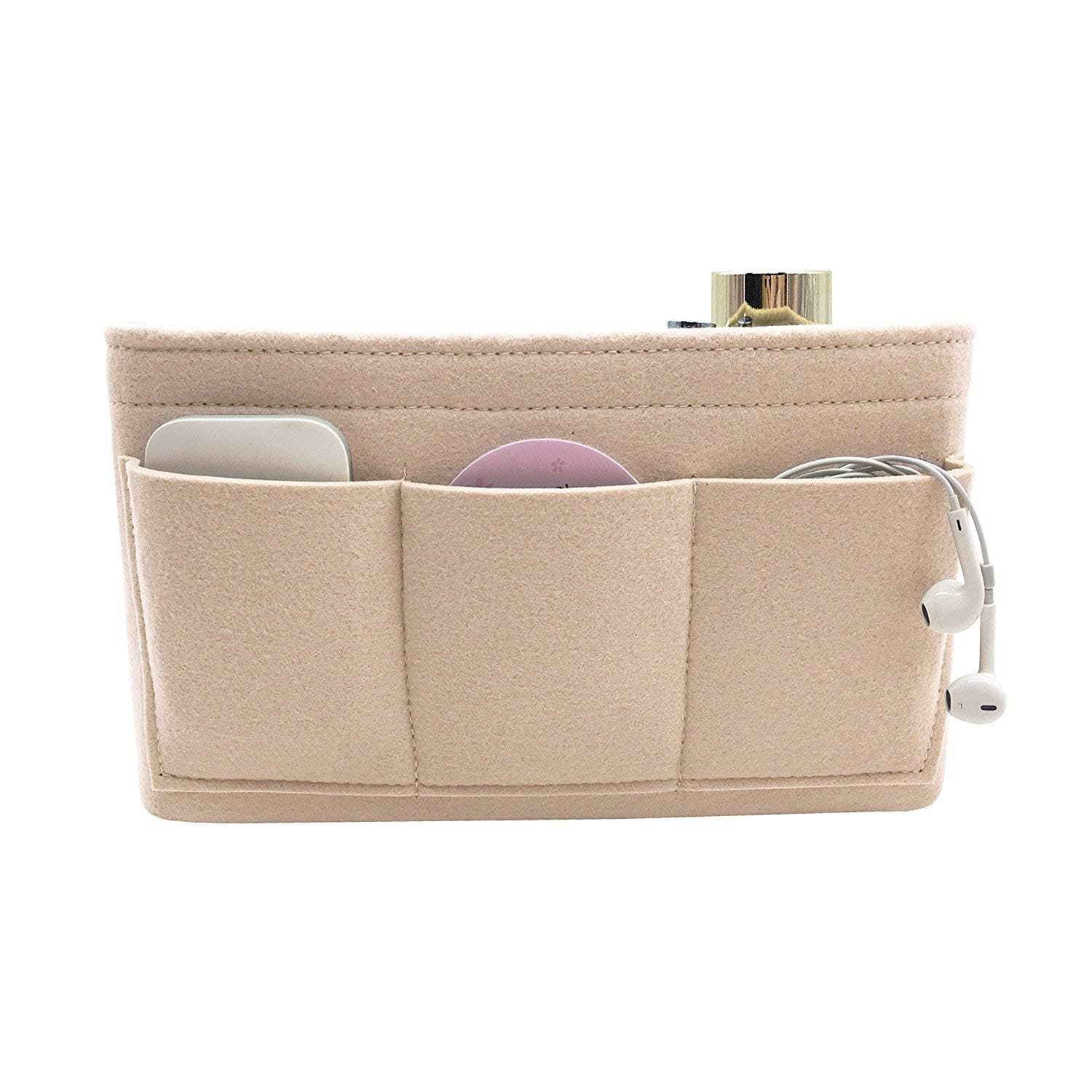 Felt Purse & Bag in Bag Organizer Insert/Multi-Pocket Handbag Shaper-Fit LV Speedy Neverfull Longchamp Tote(7 Colors)