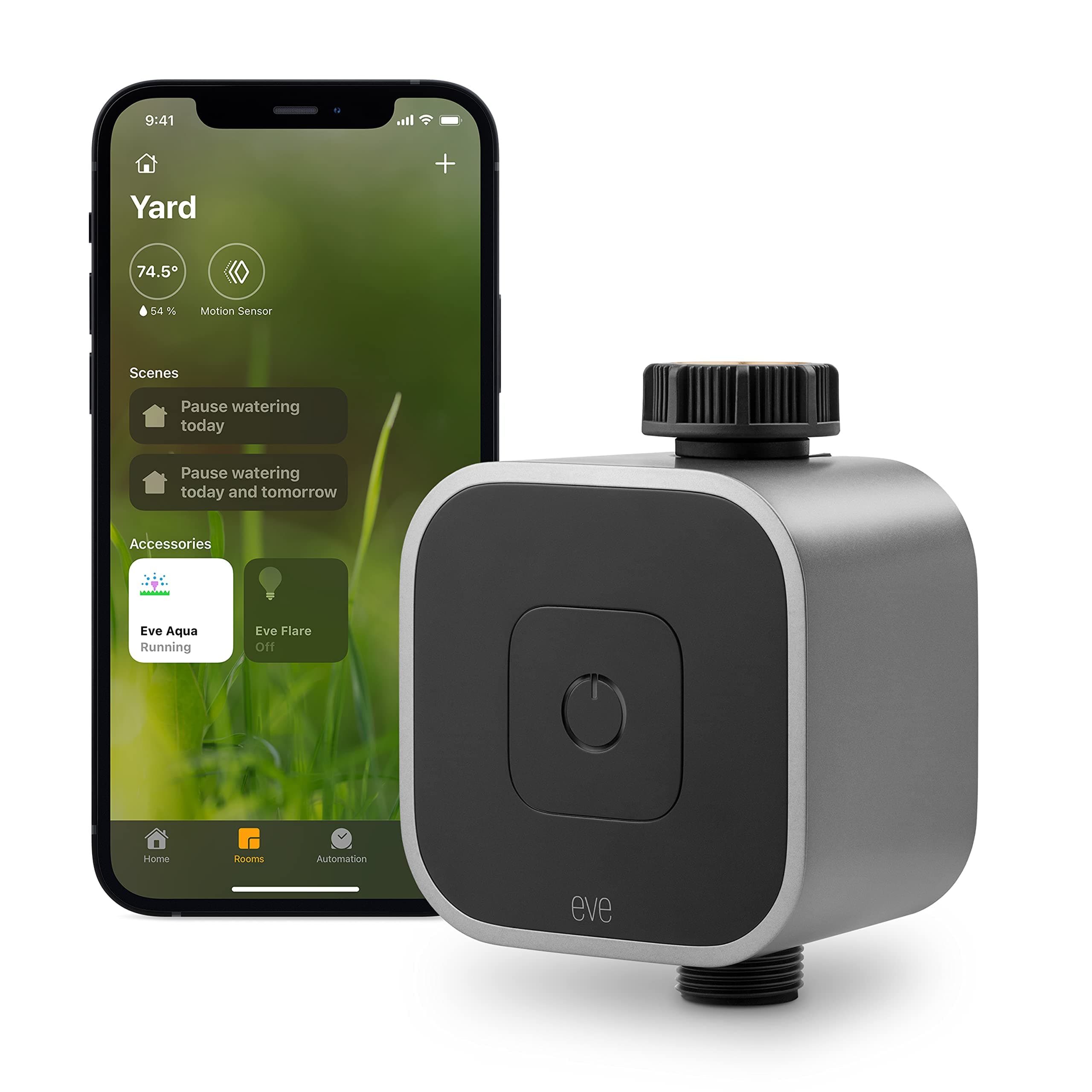 Eve Aqua – Smart Water Controller for Apple Home app or Siri, irrigate Automatically with schedules, Easy to use, Remote Access, no Bridge, Bluetooth, Thread, HomeKit