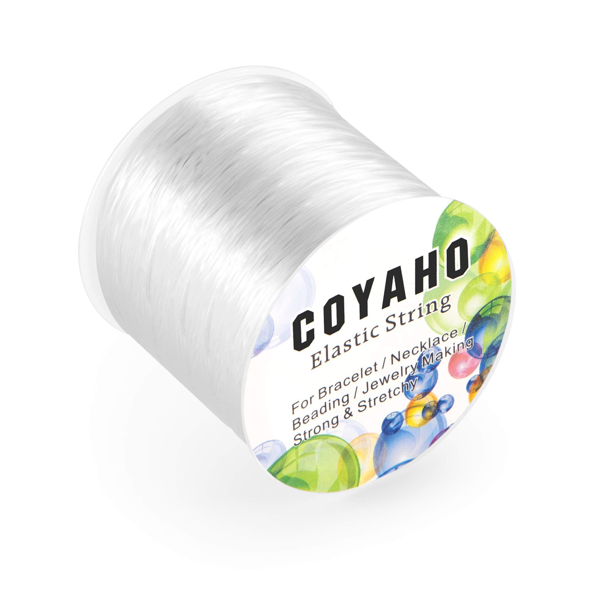 100m/328ft Stretchy String for Bracelets, 1mm Elastic String for Bracelets, Stretch Cord Elastic String for Jewelry Making, Stretchy Bracelet Cord Bead String, Elastic Beading String, White