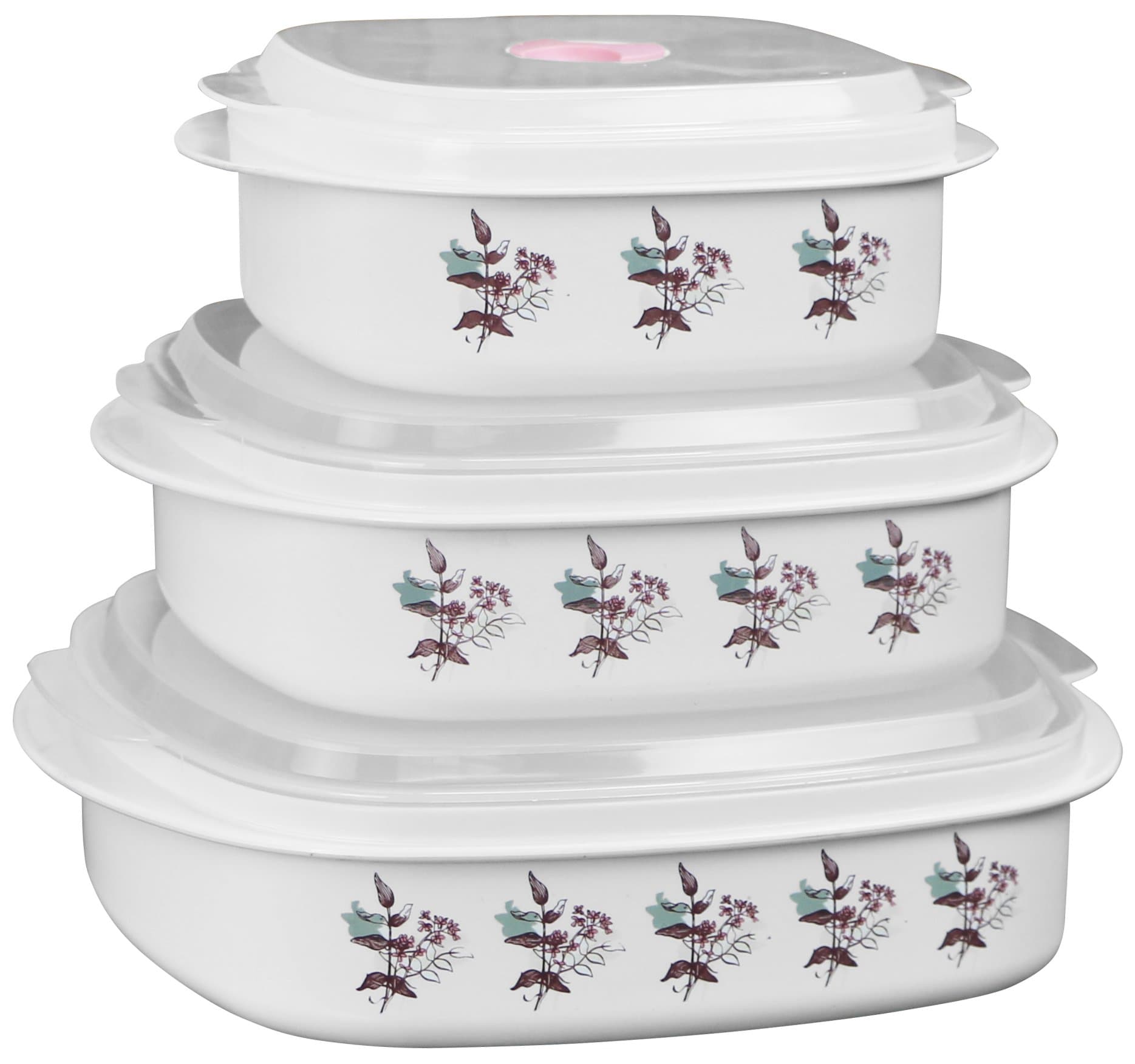 Corelle Coordinates by Reston Lloyd 6-Piece Microwave Cookware, Steamer and Storage Set, Twilight Grove